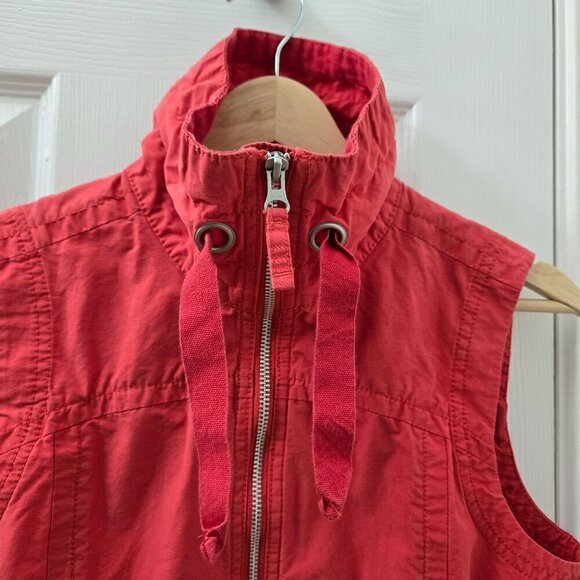 Columbia Full Zip Sleeveless Jacket‎ Vest Womens Small Red Pockets High Neck - Picture 7 of 12